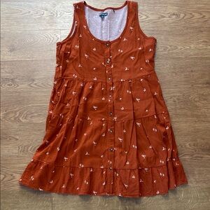 Toad&Co Terracotta Floral Midi Dress